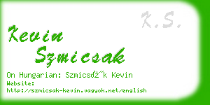 kevin szmicsak business card